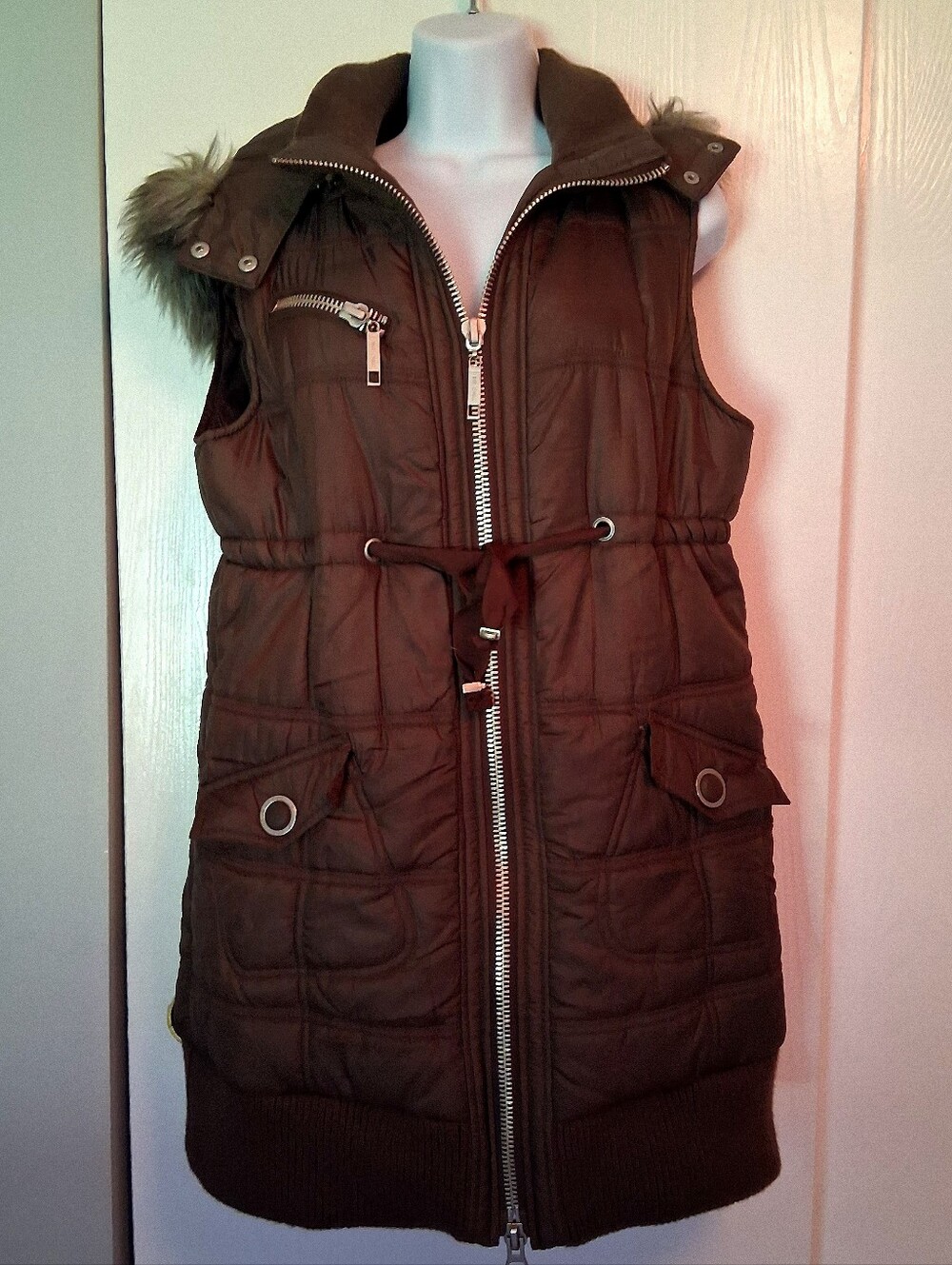 Big Chill Puffer Vest With Hood, Sz L